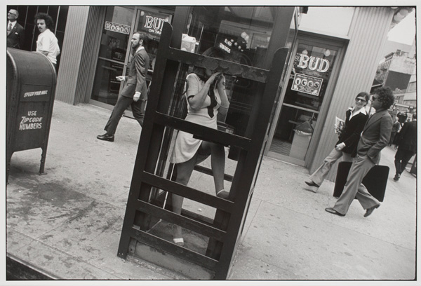 Untitled (Woman in a Telephone Booth, New York), about 1972, gelatin silver print, Gift of the Schorr Family collection, 1991.269 © The Estate of Garry Winogrand, courtesy Fraenkel Gallery, San Francisco