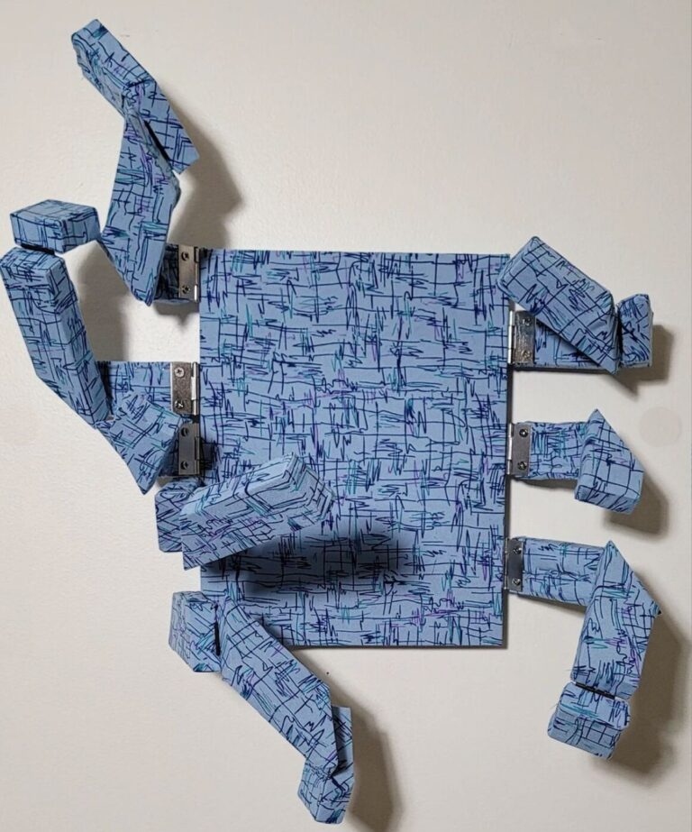 Dominic Quagliozzi, 'Transformers', 2022, Hospital gowns, staples, hinges on wood