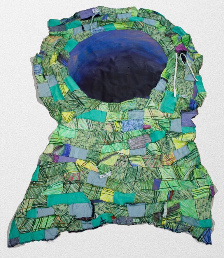 Dominic Quagliozzi, 'Wishing Well', 2023, Colored pencils, Graphite, paintings, surgical linens, moving blankets, hospital gown