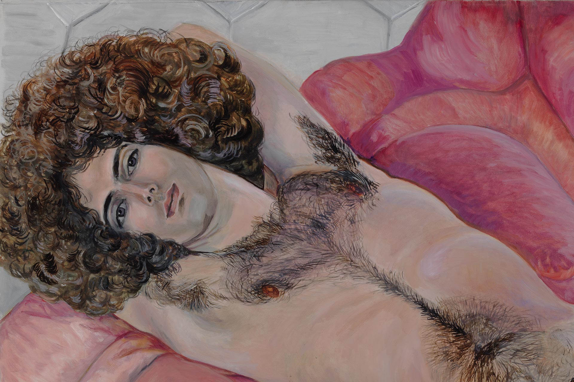 Sylvia Sleigh, 'Paul Rosano Reclining', detail, 1974, oil paint on canvas