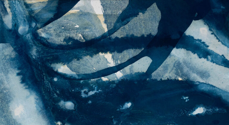 Camilla Jerome, 'Bodies of Water No. 012', 2023, cyanotype, sand, and water from the Atlantic Ocean on Arches watercolor paper