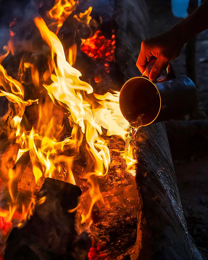 Scott Strong Hawk Foster, 'Controlled Burn of a Mishoon by Nipmuc tribe, Wayside Inn, Sudbury, MA', September 6, 2022, archival inkjet photograph